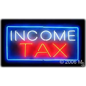 Neon Sign   Income Tax   Extra Large 20 x 37  Grocery 