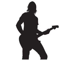 Music Rock Silhouette Man Removable Wall Art Decal  