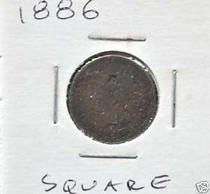 1886 INDIAN Countermarked square EX JULES REIVER  