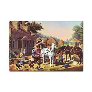  Preparing for Market Currier & Ives Fridge Magnet 