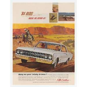 1964 Oldsmobile F 85 Cutlass Nothing Spared Cowboys Print Ad (17742 