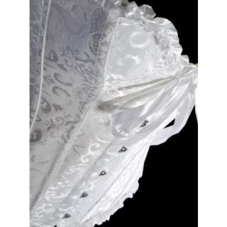 White Burlesque Moulin Rouge Corset Top & Skirt Costume   Sz S/M/L/XL 