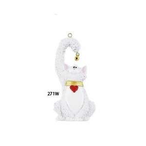  8136 Cat White Personalized Christmas Ornament