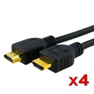  4 Lot HDMI to HDMI M/M Gold Plated High Speed HDMI Cable 6 