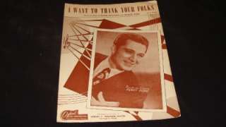 1947 I Want to Thank Your Folks Perry Como sheet music