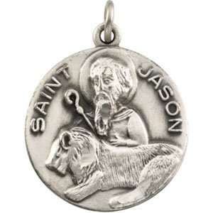   Silver 20.00 mm St. Jason Medal W 18 Inch Chain CleverEve Jewelry