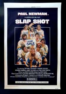 SLAP SHOT *1SH ORIGINAL MOVIE POSTER 1977 HOCKEY ROLLED  