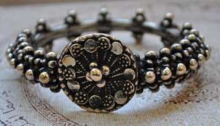 Vintage Ethnic Silver Alloy Yemen Bracelet Jewelry C  