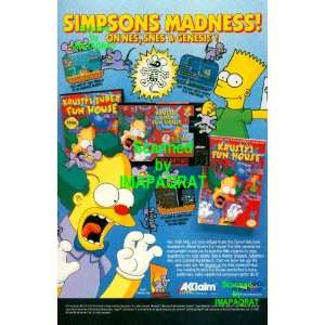 Simpsons Madness Krustys Fun House Nintendo NES, Acclaim Video Game 