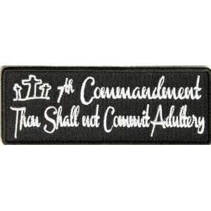  7th Commandment Patch, 4x1.5 in, embroidered iron on patch 