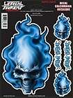 LETHAL THREAT Motorcycle Board Harley Car Decal Sticker BLUE FLAME 