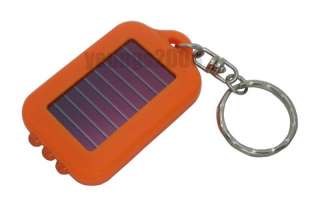 Mini Solar Rechargable Keychain LED Flashlight (orange)  