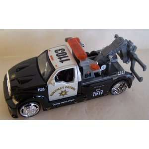   Wrecker Tow Truck in Color Black/white with Highway Patrol Logos Toys