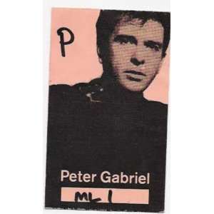  Peter Gabriel Original Backstage Pass