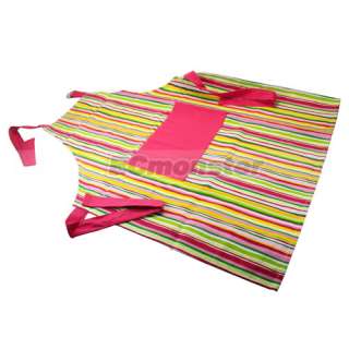 New Yellow Vertical Stripe Canvas cotton Apron Work Pinafore Pink 
