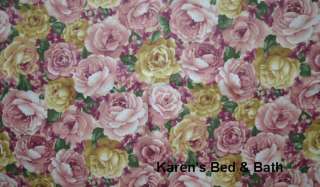 Pink Yellow Roses Floral Flowers Curtain Valance NEW  
