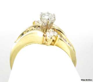   DIAMOND Engagement RING   14k Yellow Gold Rounds & Marquises  