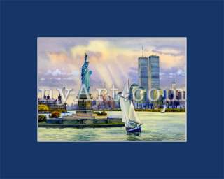 The Statue of Liberty Watercolor Reproduction Picture  Brand New