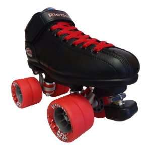  Riedell R3 Black Boots with Red 92A Radar Tuner Wheels and 
