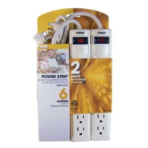  Prime Wire & Cable PB8100X2 6 Outlet Power Strips with 3 