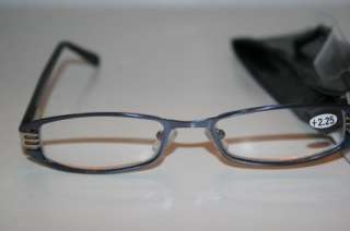 Blue Stylish Metal Frame Readers Eyeglasses 2.25 NEW  
