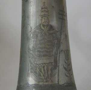 year late 1690s country germany height 9 in title antique pewter beer 