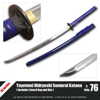 Toyotomi Hidryoshi Hand Made Katana Damascus Blade New  
