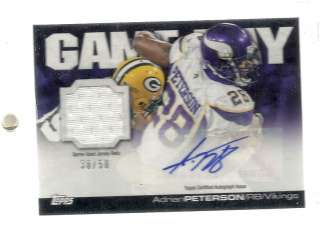2011 Topps Game Day Jersey AUTOGRAPH ADRIAN PETERSON /50 THIS GUY IS 