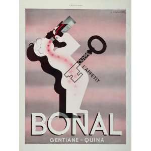  1935 French Ad Bonal Aperitif A. M. Cassandre Art Deco 