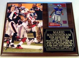 Mario Manningham #82 Super Bowl XLVI Champion New York Giants NFL 