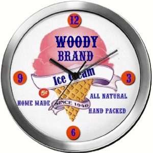  WOODY 14 Inch Ice Cream Metal Clock Quartz Movement 