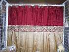 CHRIS MADDEN DOUBLE SWAG SHOWER CURTAIN   WITH TIEBACKS