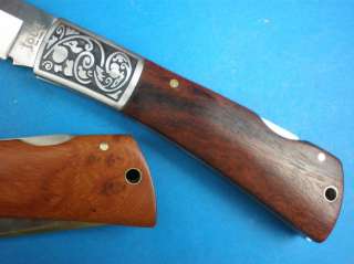 Wood Engraving Handle Outdoor Hunting Folding Pocket Knife E04  