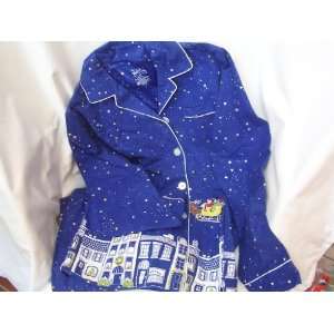 Womens Pajamas Set ; Starry Night 2 Piece 100% Cotton Flannel Size S 