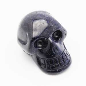Blue Goldstone Crystal Skull 1.25  