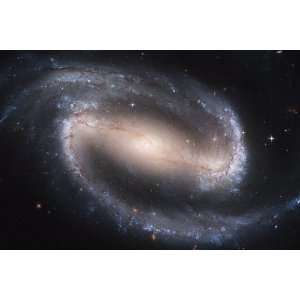 Hubble Space Telescope Astronomy Poster Print   Barred Spiral Galaxy 