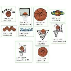  Basketball Collection Embroidery Designs on Multi Format 