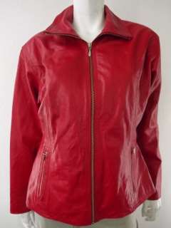 womens leather jacket Wilsons Maxima red L distressed vintage  