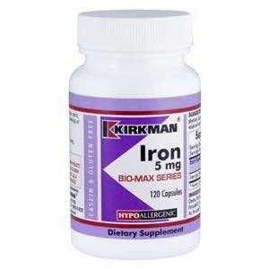  Iron 5 mg Bio Max Series 120 Caps by Kirkman Health 