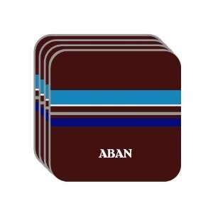 Personal Name Gift   ABAN Set of 4 Mini Mousepad Coasters (blue 