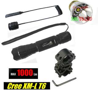 CREE XML T6 LED 1000Lumens Tactical Switch And Mount Flashlight Torch 