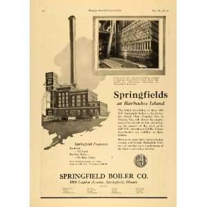  1924 Ad Springfield Boiler Barbados Island Power Plant 