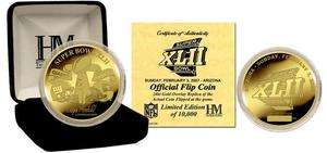 Super Bowl XLII 24kt Gold Flip Coin  