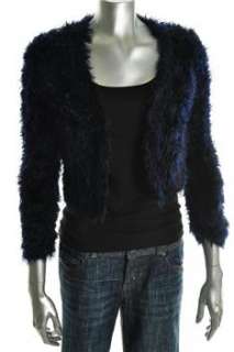 INC NEW Vintage Glamour Cardigan Blue Faux Fur Sale Misses Sweater XL 
