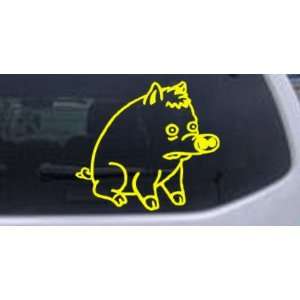 Spider Pig Cartoons Car Window Wall Laptop Decal Sticker    Yellow 8in 