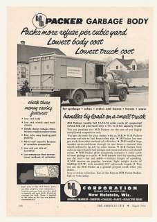 1954 MB Corp M B Packer Garbage Body Truck Ad  