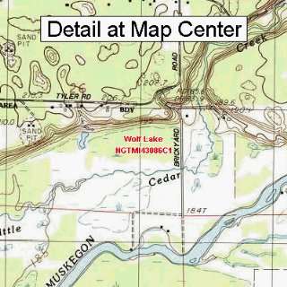  USGS Topographic Quadrangle Map   Wolf Lake, Michigan 