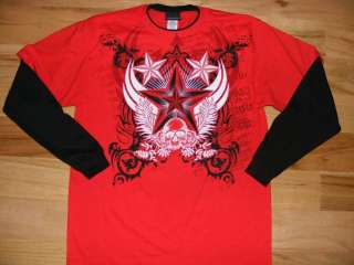 NEW Boys 4 Long Sleeve Skull Rock Tattoo Shirts Lot SM  