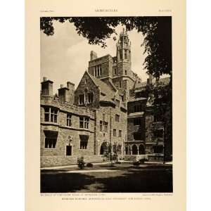  1921 Print Tourelle Branford Court Harkness Tower Yale 