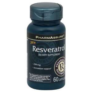  PharmAssure Resveratrol, 250 mg, Capsules Health 
